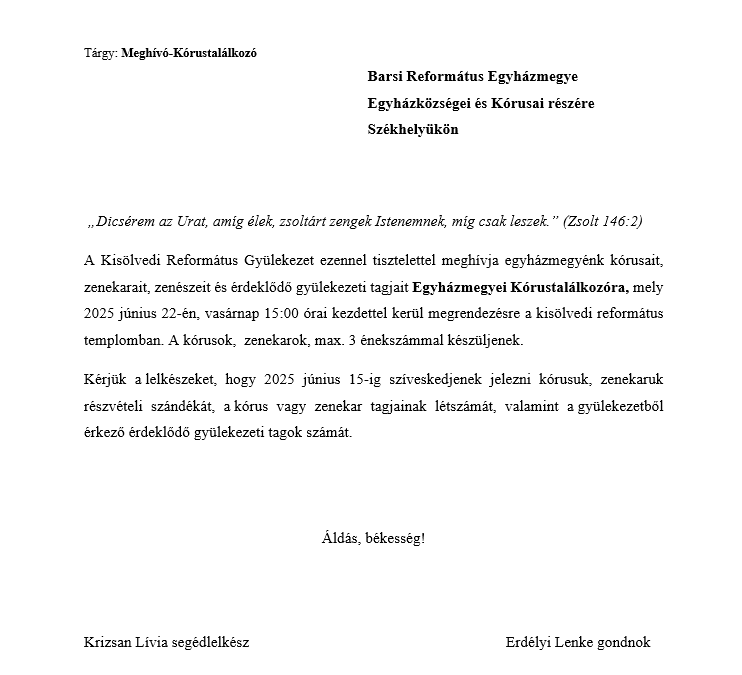 Kórustalálkozó